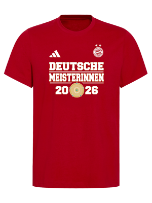 FC Bayern T-Shirt Meisterinnen 2026 - Rot - adidas