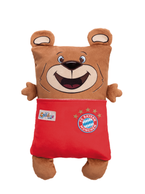 FC Bayern Kuschelkissen Berni mit Wendefunktion - Rot - Baby
