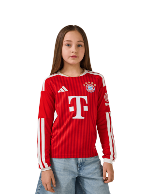 FC Bayern Langarm Trikot Home 26-27 - Rot - Heimtrikot - Kinder - adidas