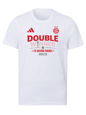 FC Bayern T-Shirt Double 2026 Siegerinnen - Weiß - adidas