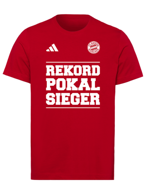 FC Bayern T-Shirt Rekordpokalsieger - Rot - adidas