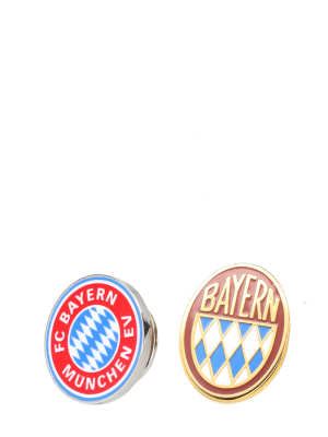 FC Bayern Pin Retro Logos 2er-Set - Rot