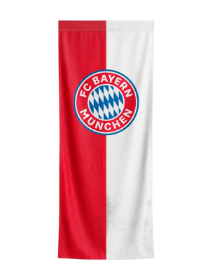 FC Bayern Bannerfahne Logo 300x120 cm - Rot/Weiß