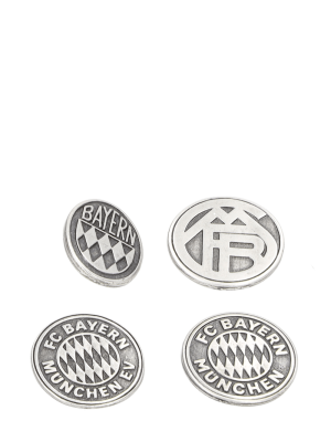 FC Bayern Anstecker Retro 4er-Set - Silber