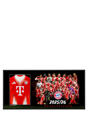 FC Bayern Trikotrahmen 2025/26 Doublesieger Limited Edition - Schwarz