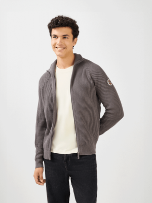 FC Bayern Strick Zip-Jacke Heimat - Grau