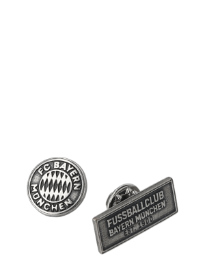 FC Bayern Anstecker Fußballclub 2er-Set - Silber